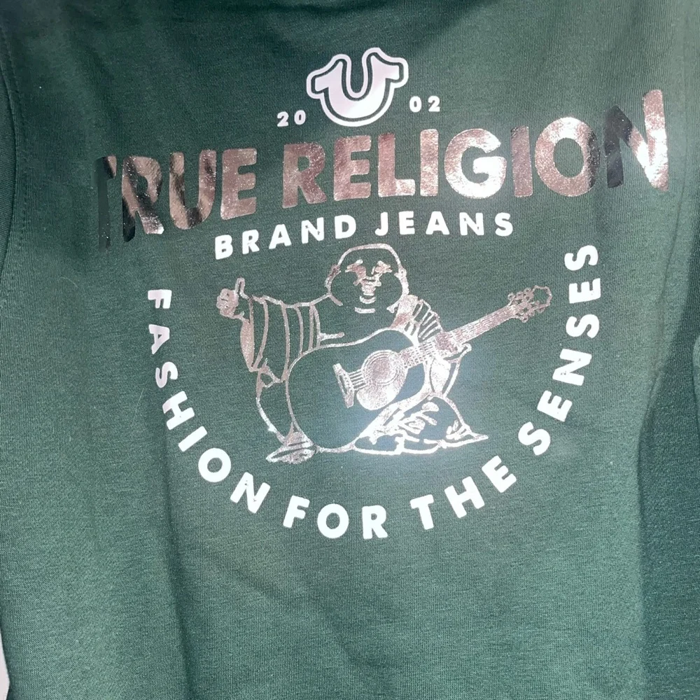 TRUE RELIGION Foil Triology full zip hoodie in Dark green NWT